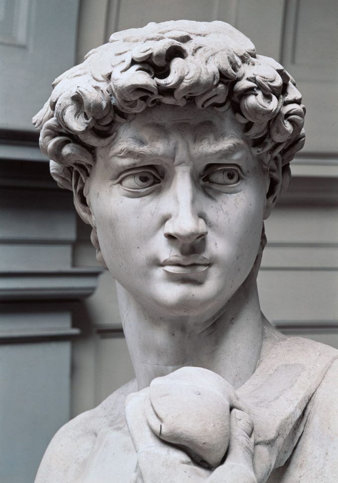 Голова Давида, Микеланджело, фрагмент скульптуры