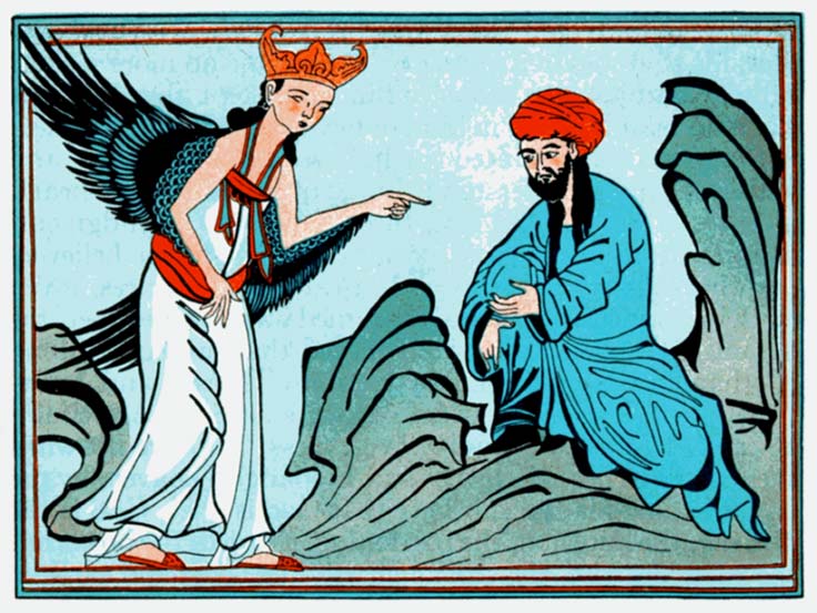 Ангел и пророк, миниатюра из книги Аль-Рашида-ад-Дина, 1307