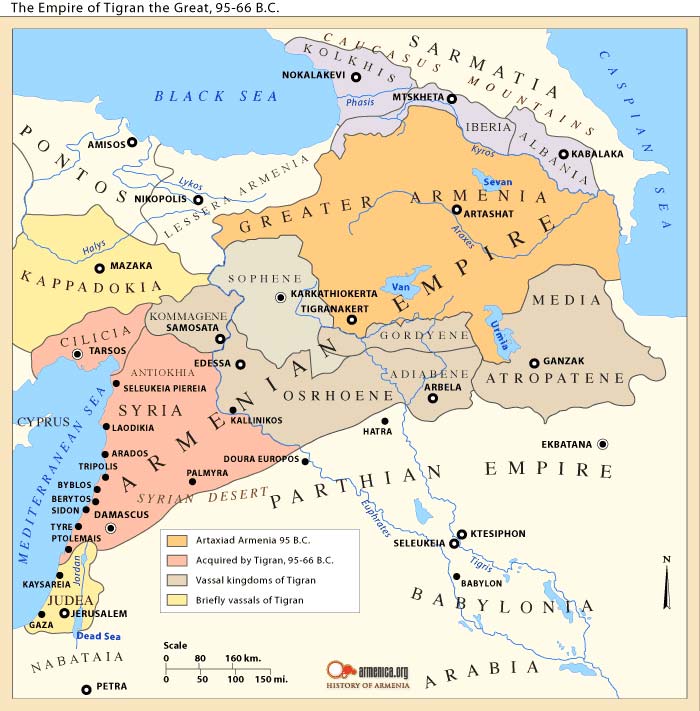 Армянская империя Тиграна Великого в период 95-66 гг. до н.э.