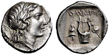 Драхма Олимпа, отчеканенная в годы правления Зеникета,<br> конец II века до н.э.