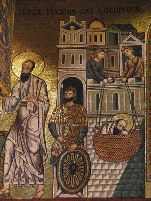 Бегство ап. Павла из Дамаска, мозаика, Палатинская капелла