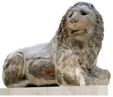 Мраморный лев из Книдоса, Малая Азия, большой двор Британского музея
