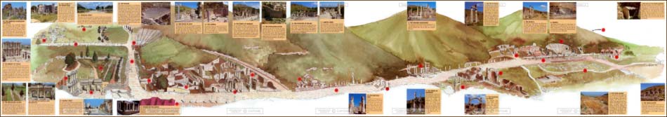 Туркарта достопримечательностей Эфеса как наглядное пособие по подсчету холмов