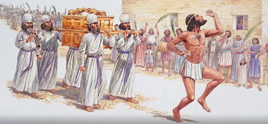 Нагота Давида, пляшущего перед ковчегом, когда его вносят в Иерусалим