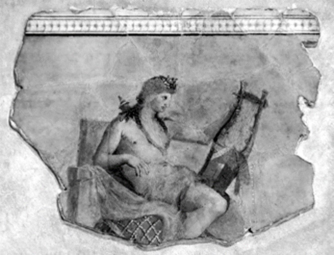 Аполлон с кифарой (фреска, дом Августа в Риме, ок. 20 г. до н.э.)